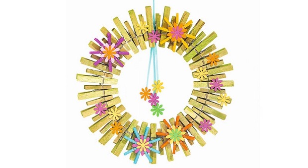 flower decorated clothespin crafts for adults cute diy wreath