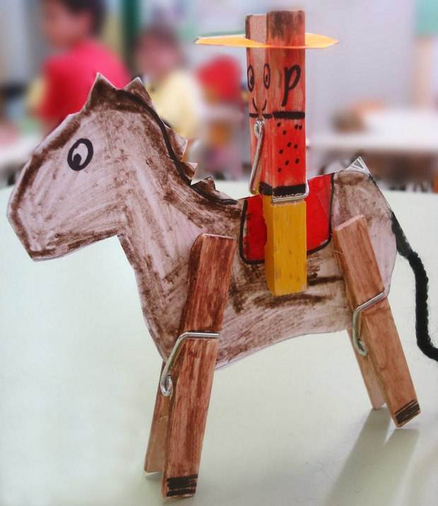 diy homemade clothespin crafts diy cowboy kids ideas with horse
