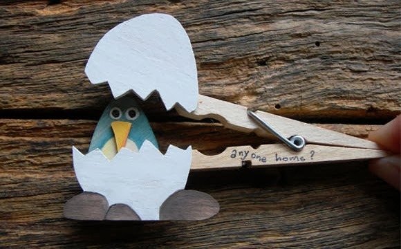 upcycled clothespin crafts art project egg bird children gift from 