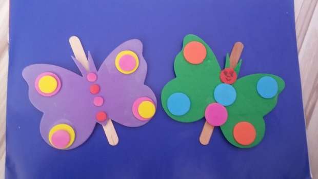 butterfly shaped template with popsicle sticks kids crafts decoration ideas