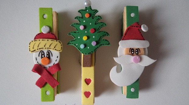 christmas ornaments clothespins decorated snowman tree creative decor ideas