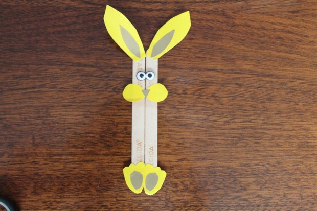 innovative handmade popsicle sticks crafts for kids bunny shaped paper decoration