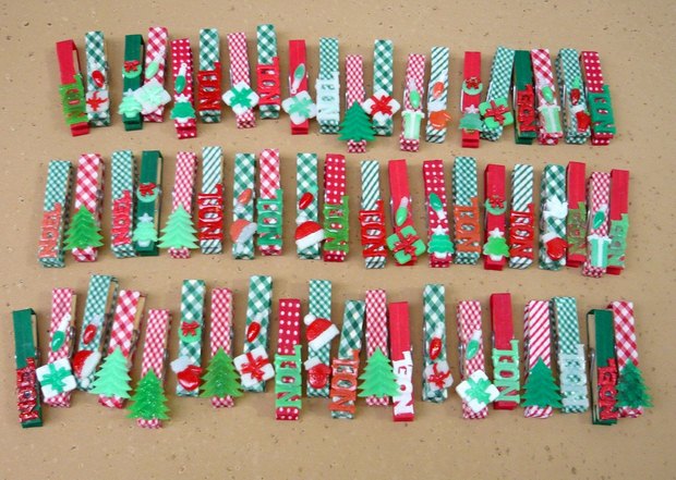 old reused clothespins christmas ornaments names tree decoration