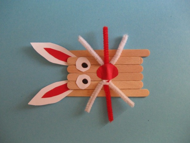 upcycling old popsicle sticks crafts into animal shaped decoration for kids