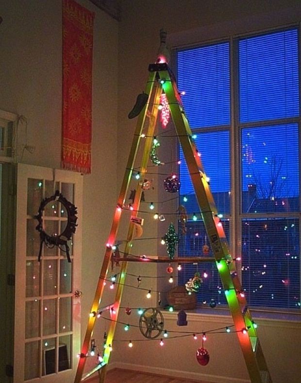 alternative christmas tree ladder christmas lights toys decoration