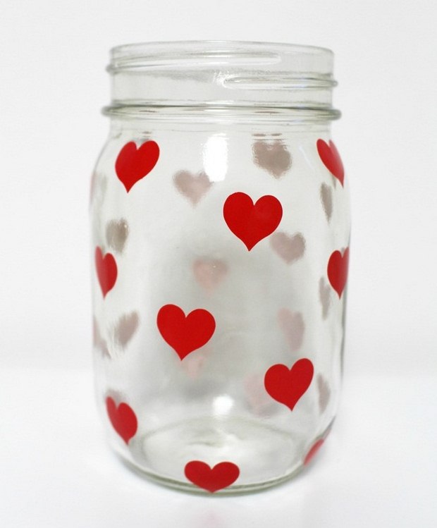valentines day crafts decorations red hearts stickers tealight holder