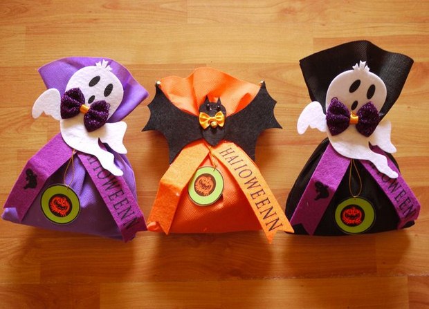 halloween goody bag ideas small fabric candy gifts scary decorated