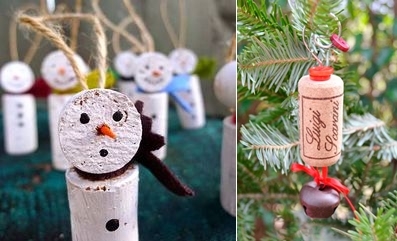 wine cork christmas craft ornaments white painted snowman
