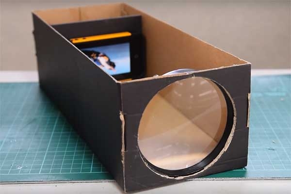 reuse shoebox smartphone projector diy project watch creative video technology