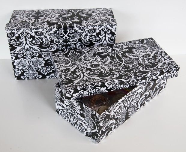 reuse shoebox thread holder black white decor creative art paper