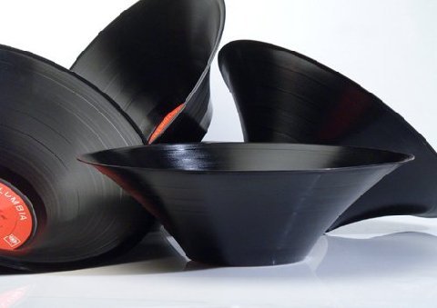 reusing vinyl records transformed melted fruit bowl home diy craft