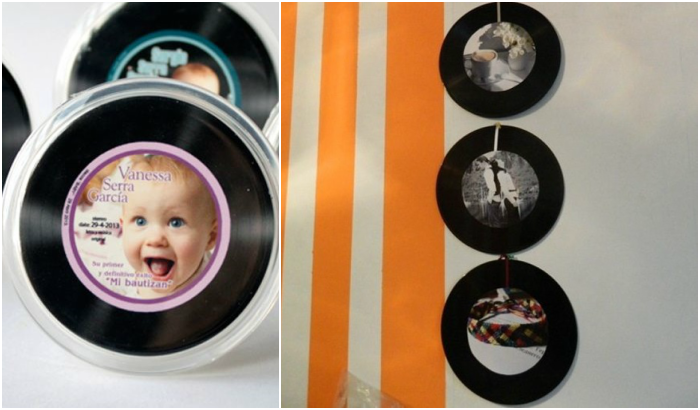 recycling vinyl records hanging frame family picture wall decoration