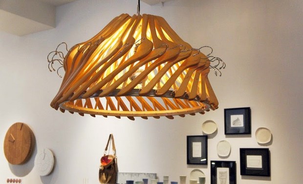 reuse clothes hangers amazing diy wooden lamp craft