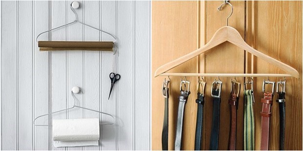 reuse clothes hangers creative bells holder kitchen paper idea